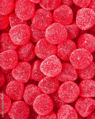 Konstfotografi Swedish Raspberry Flavored Jelly Candy Coated with Sugar, background
