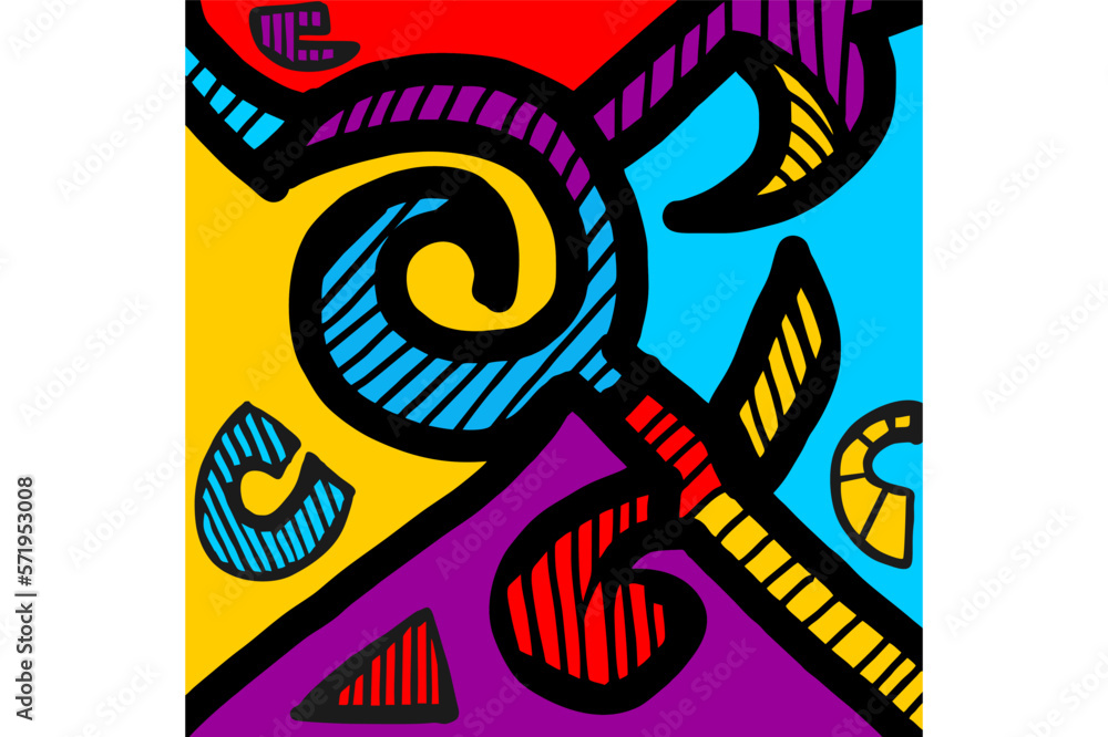 Fototapeta premium Colorful Psychedelic groovy Background