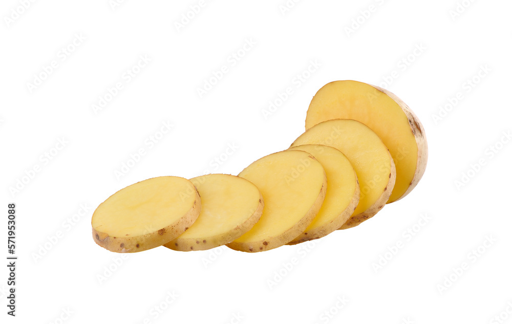 Sliced potatoes on transparent png Sliced potatoes on transparent png