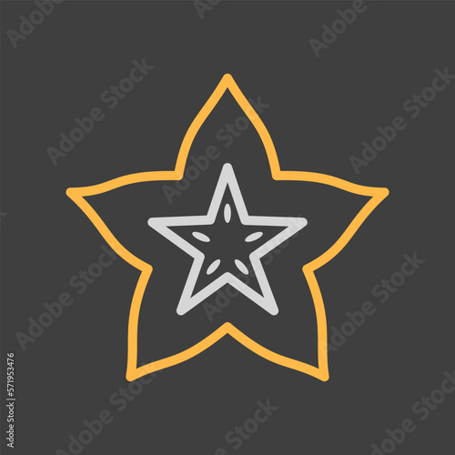 Carom, Carambola, Starfruit vector icon