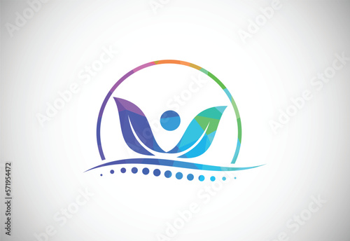 Low Poly Medical Chiropractic Concept Logo Design Template