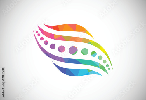 Low Poly Medical Chiropractic Concept Logo Design Template