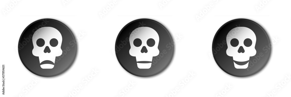 Positive, neutral, and negative skull icon. Flat vector illustration. Positive, neutral, and negative skull icon. Flat vector illustration.