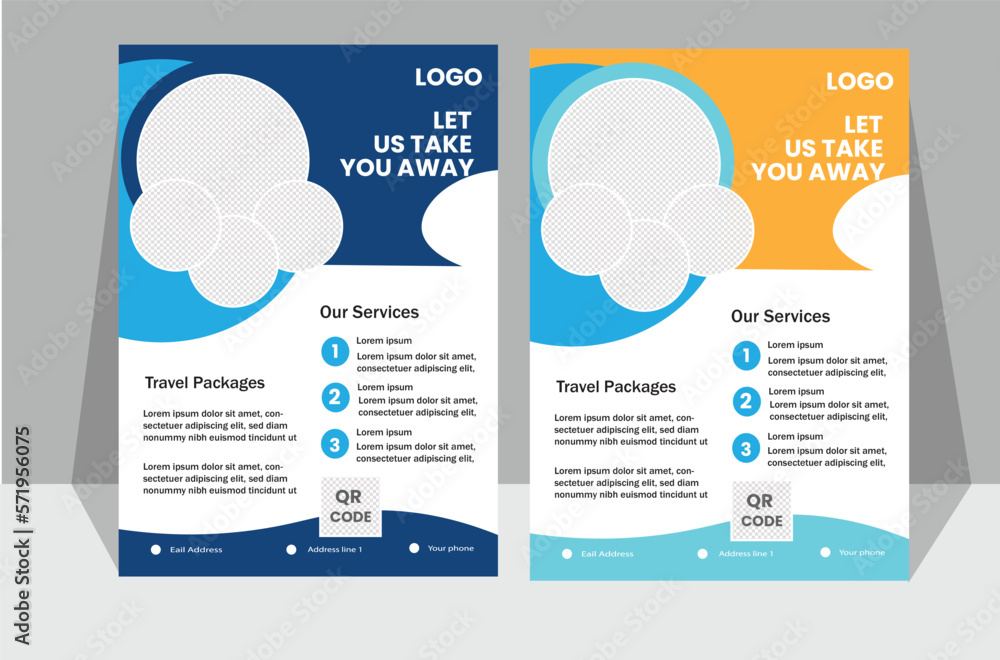 Brochure template layout design. Corporate business annual report, catalog, magazine, flyer mockup. Creative modern bright concept circle round shape