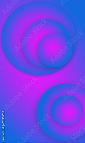 Vertical abstract background with bright blue-pink gradient balls. Application background