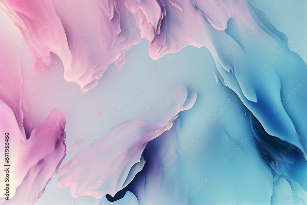 dreamy, wallpaper, glass texture, blue and rose tones, ink style, AI