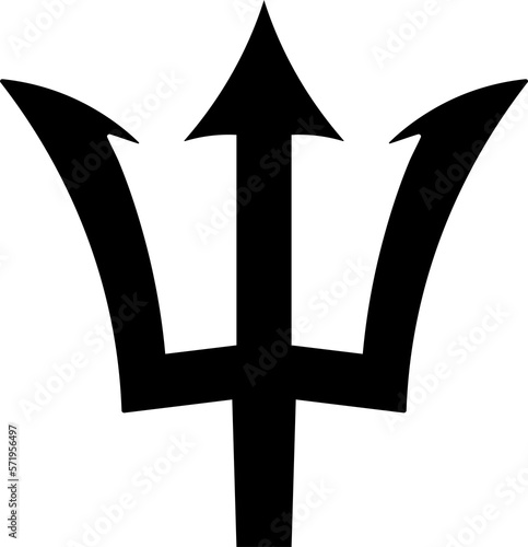 Bild auf Leinwand Barbados national symbol. Trident black sticker.