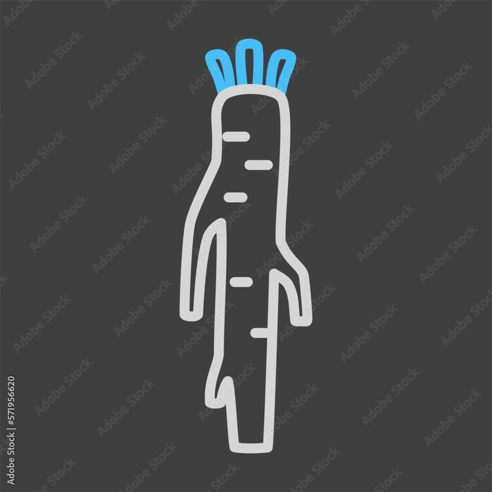 Horseradish root isolated design vector icon Horseradish root isolated design vector icon