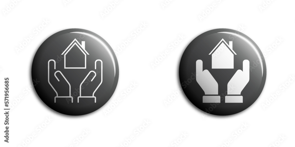 Hands holding house icon. Vector illustration. Hands holding house icon. Vector illustration.
