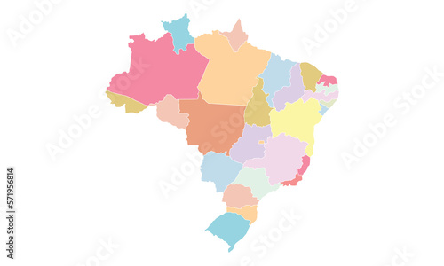 Colorful Brazil Map  perfect for office  company  school  social media  advertising  printing and more