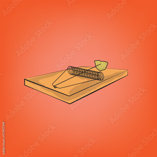 mouse trap vector illustration