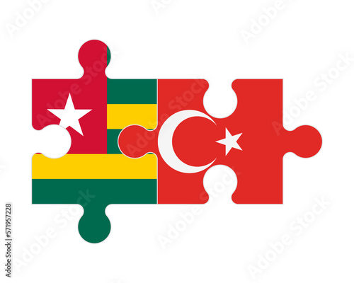 puzzle of flags of Togo and Turkey, vector