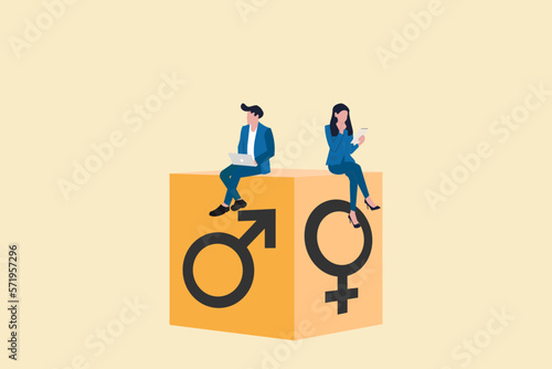 Male and female symbol of balance. Gender equality concept