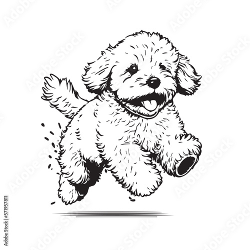 Cute baby dog playing illustration Cartoon, cute dog puppy vector, vector silhouette