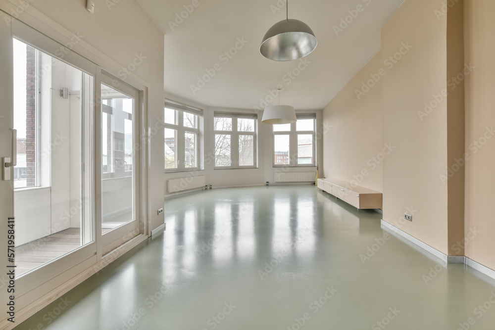 Spacious light room with windows Spacious light room with windows