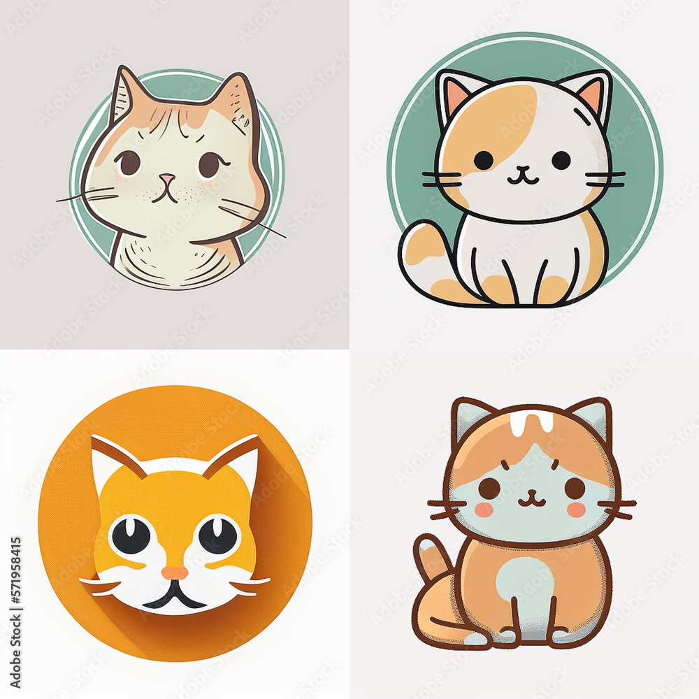 cat icon set avatar logo cat icon set avatar logo