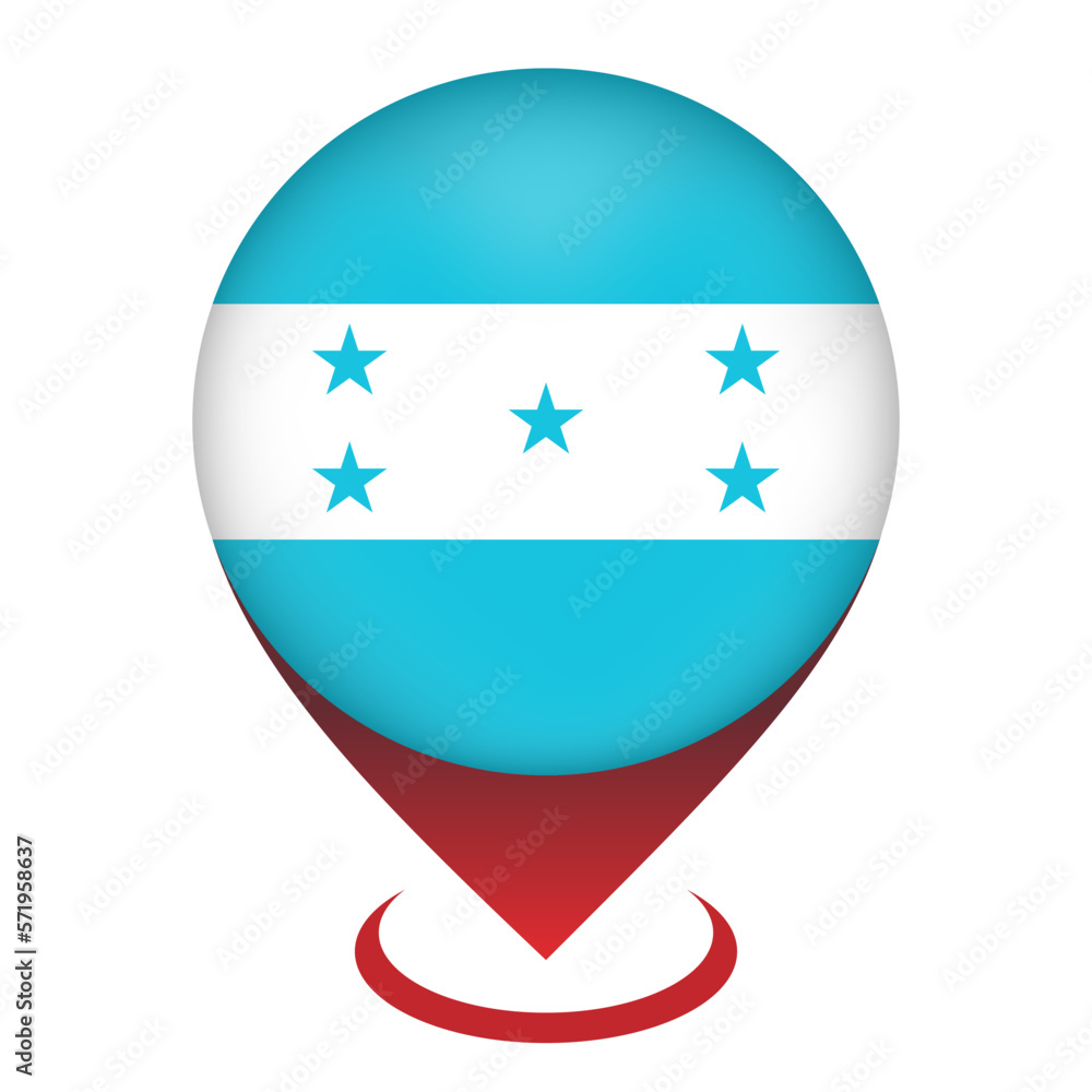 Map pointer with contry Honduras. Honduras flag. Vector illustration. Map pointer with contry Honduras. Honduras flag. Vector illustration.