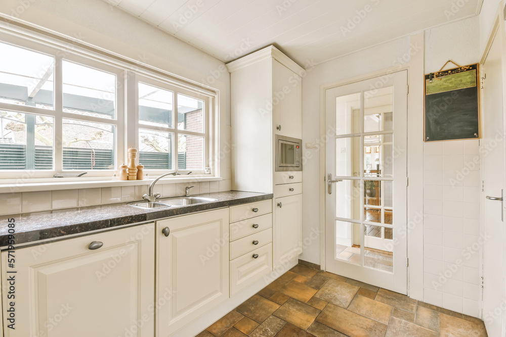 Modern kitchen interior with appliances Modern kitchen interior with appliances