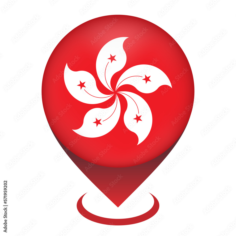 Map pointer with contry Hong Kong. Hong Kong. Vector illustration. Map pointer with contry Hong Kong. Hong Kong. Vector illustration.