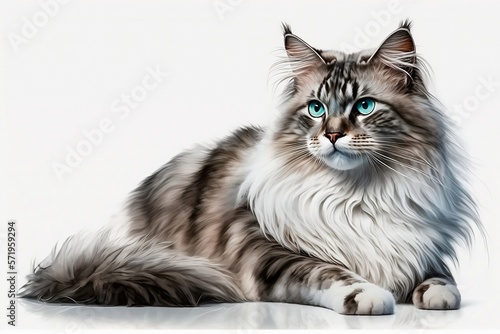 long-haired tabby cat