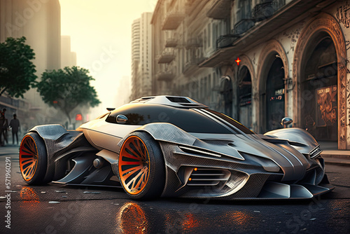 Futuristic Sport Car. Generative AI. © Kemal