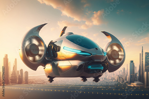 Future of urban air mobility city air taxi. Generative AI