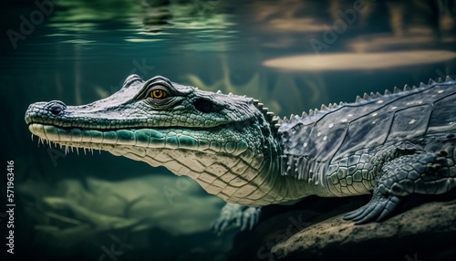  Crocodile Underwater, generative ai