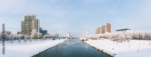 Obraz na płótnie Mannheim Schnee Panorama