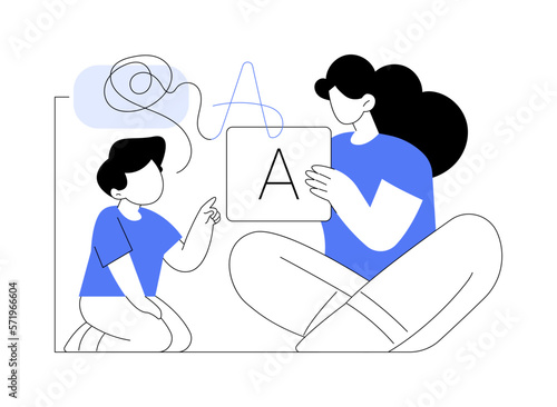 Speech therapy abstract concept vector illustration.