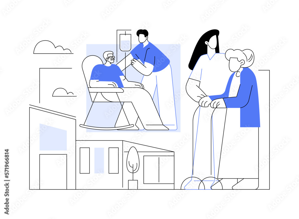 Nursing home abstract concept vector illustration.