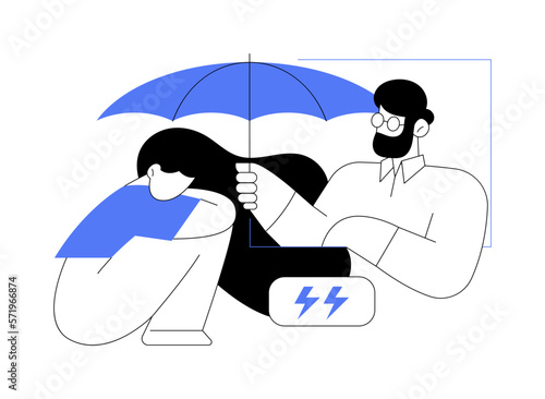 Depression counseling abstract concept vector illustration.