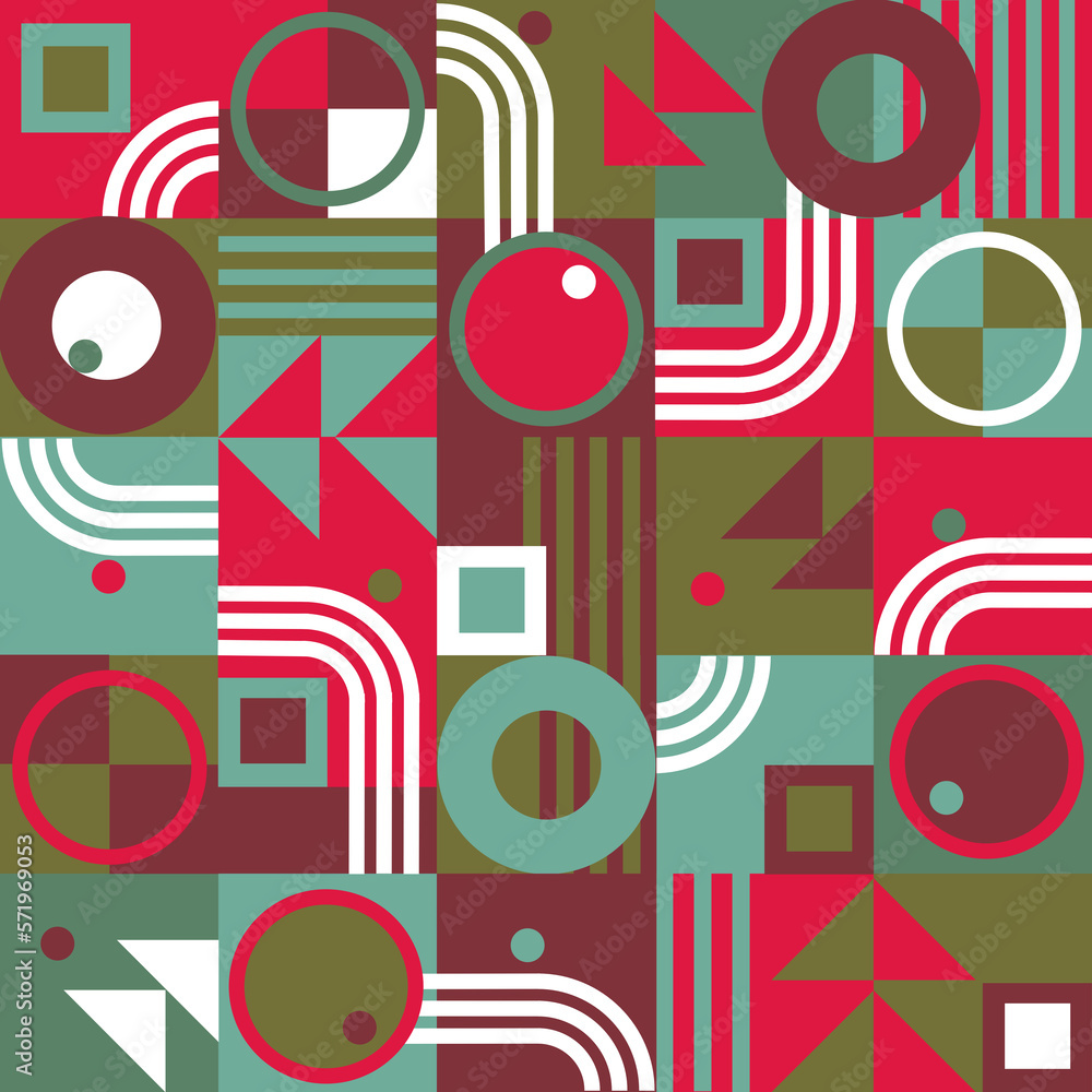 Geometric vector illustration with different elements. Design for a summer holiday poster, postcard, brochure, textile, presentation or template. Fashionable artistic print and background. Geometric vector illustration with different elements. Design for a summer holiday poster, postcard, brochure, textile, presentation or template. Fashionable artistic print and background.