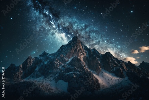 stars on the night sky above the mountains  © BikerNFB