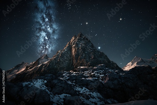 stars on the night sky above the mountains 