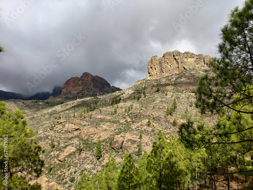 Beautiful Canary island landscape with mountains 