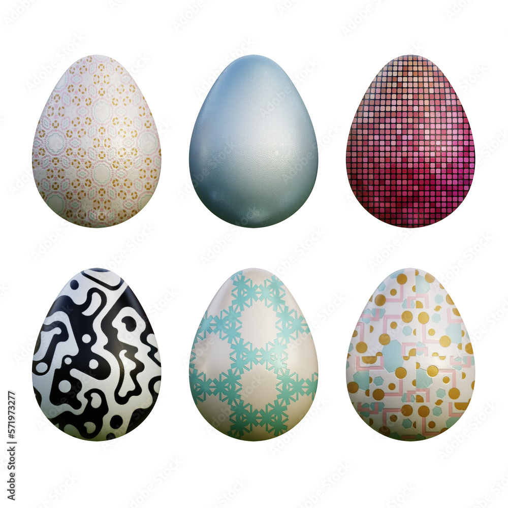 Realistic 3d easter eggs in seamless vector gradient illustrations Realistic 3d easter eggs in seamless vector gradient illustrations