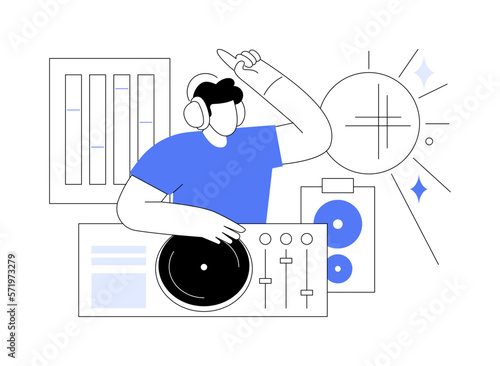 Electronic music abstract concept vector illustration.