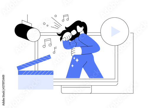 Music video abstract concept vector illustration.
