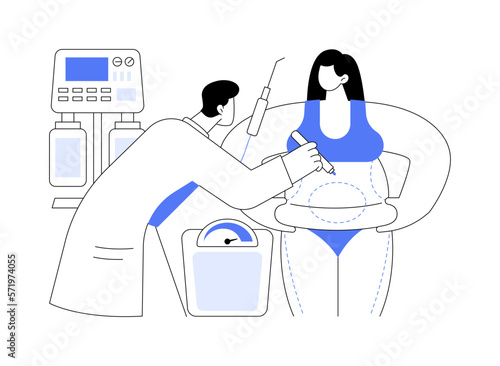 Liposuction abstract concept vector illustration.