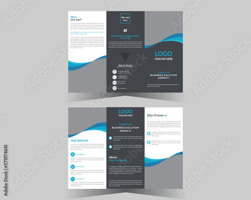 Trifold brochure design and vector template.