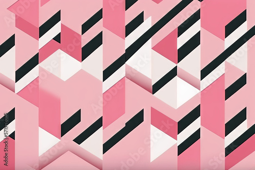 Abstract minimalist background with pink, white and black colors and geometry