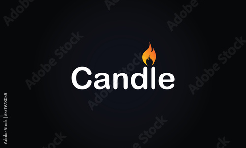 Melted candle logo template vector illustration