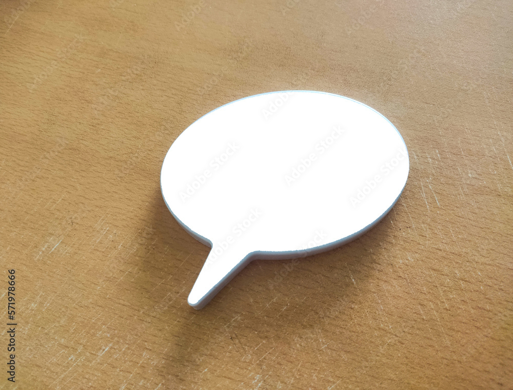 speech bubble on wood background speech bubble on wood background