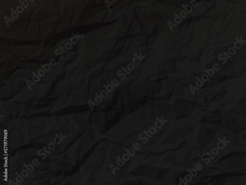Abstract black glued paper seamless wrinkled and creased paper sheet, seamless grunge dark black Crumpled Paper or wrinkled paper Pattern perfect for wallpaper, mockup, cover, card and templates.