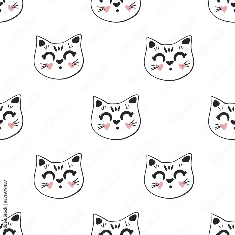 seamless pattern with cats seamless pattern with cats