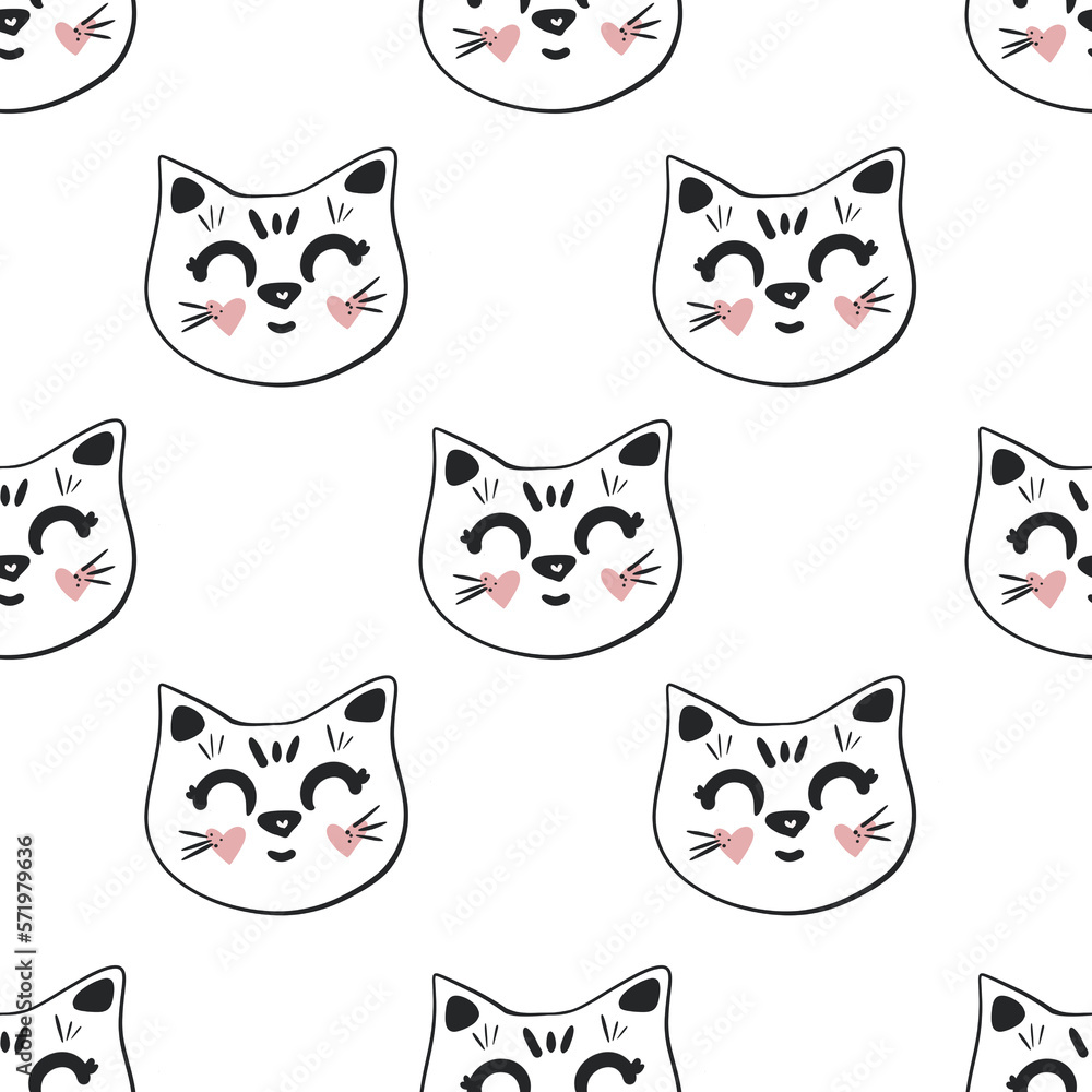 seamless pattern with cats