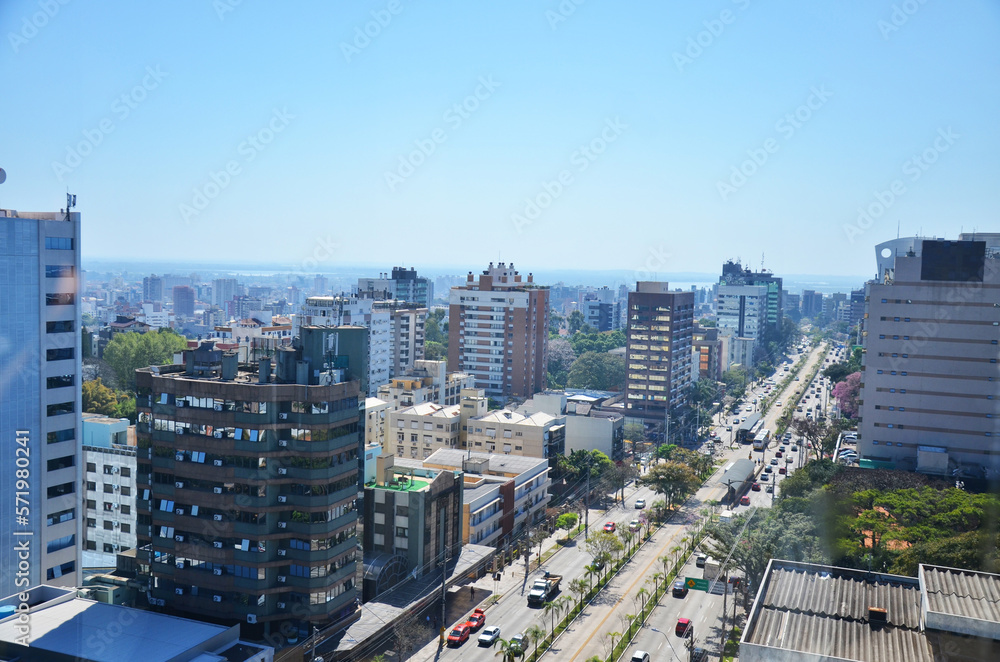 Panoramic view of Avenida Carlos Gomes in Porto Alegre