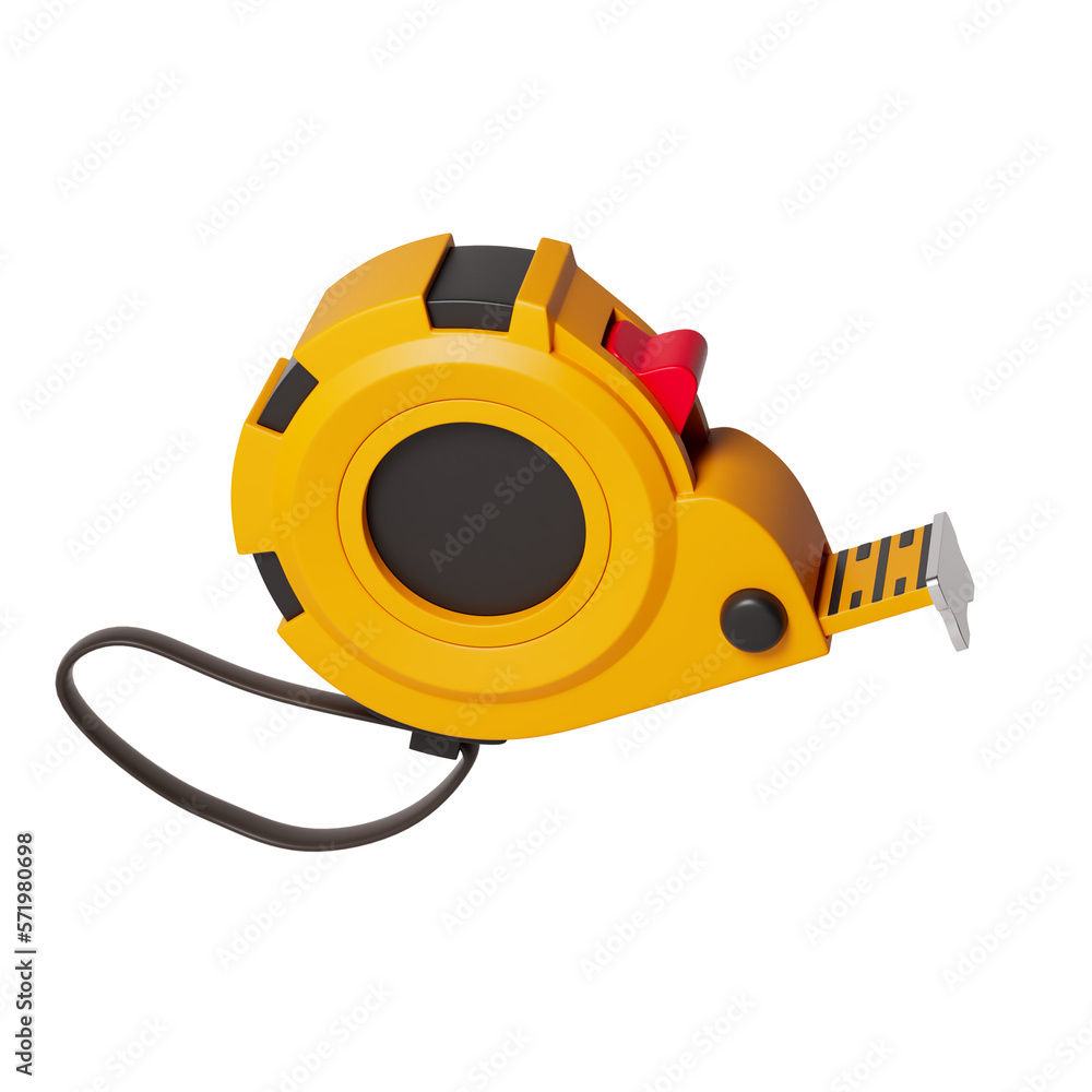 Retractable tape measure tool.3D rendering Retractable tape measure tool.3D rendering