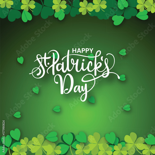 Saint Patrick's Day greetings card with clover banner design