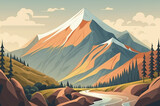 Illustration about a beautiful mountain